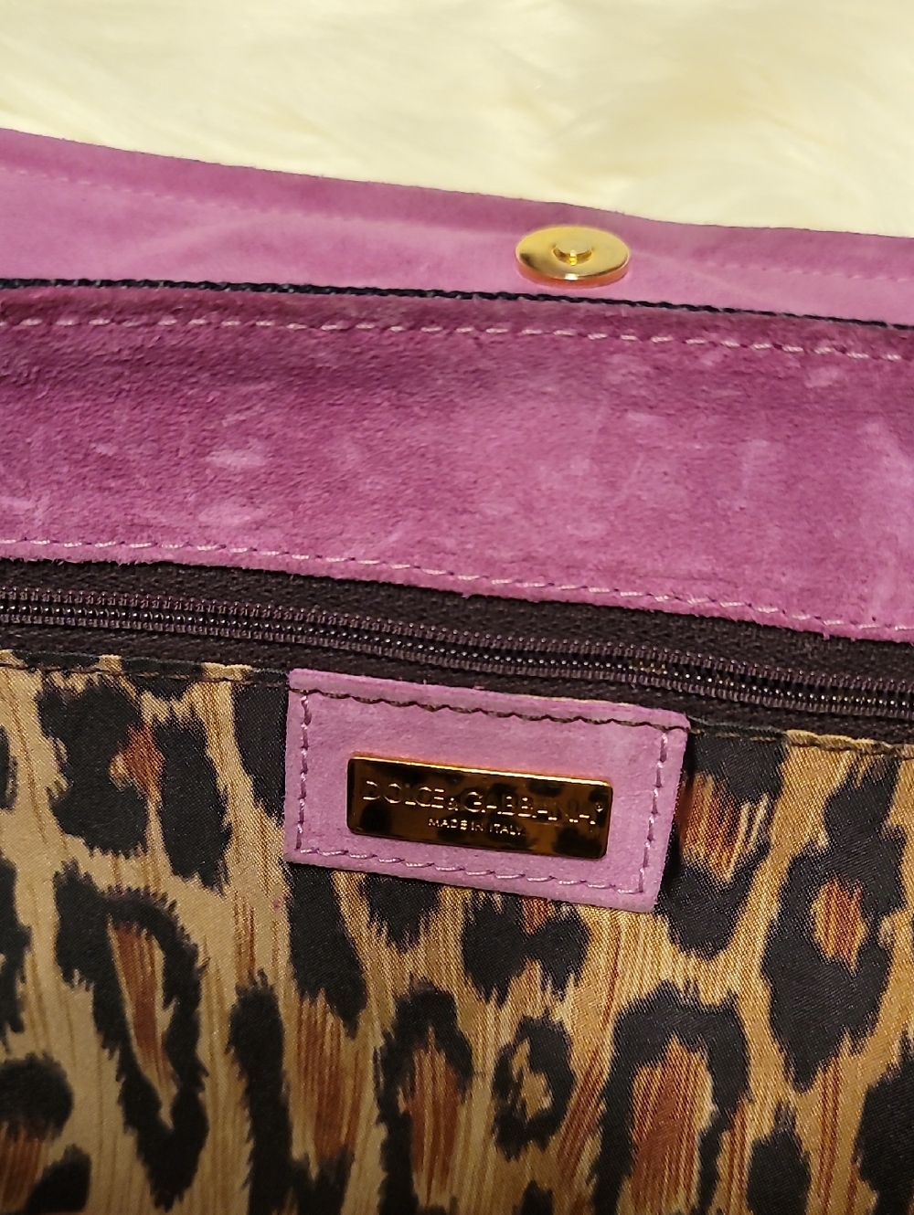 Dolce & Gabbana Navy Denim Clutch with Gold Logo Hardware - Picture 5 of 8